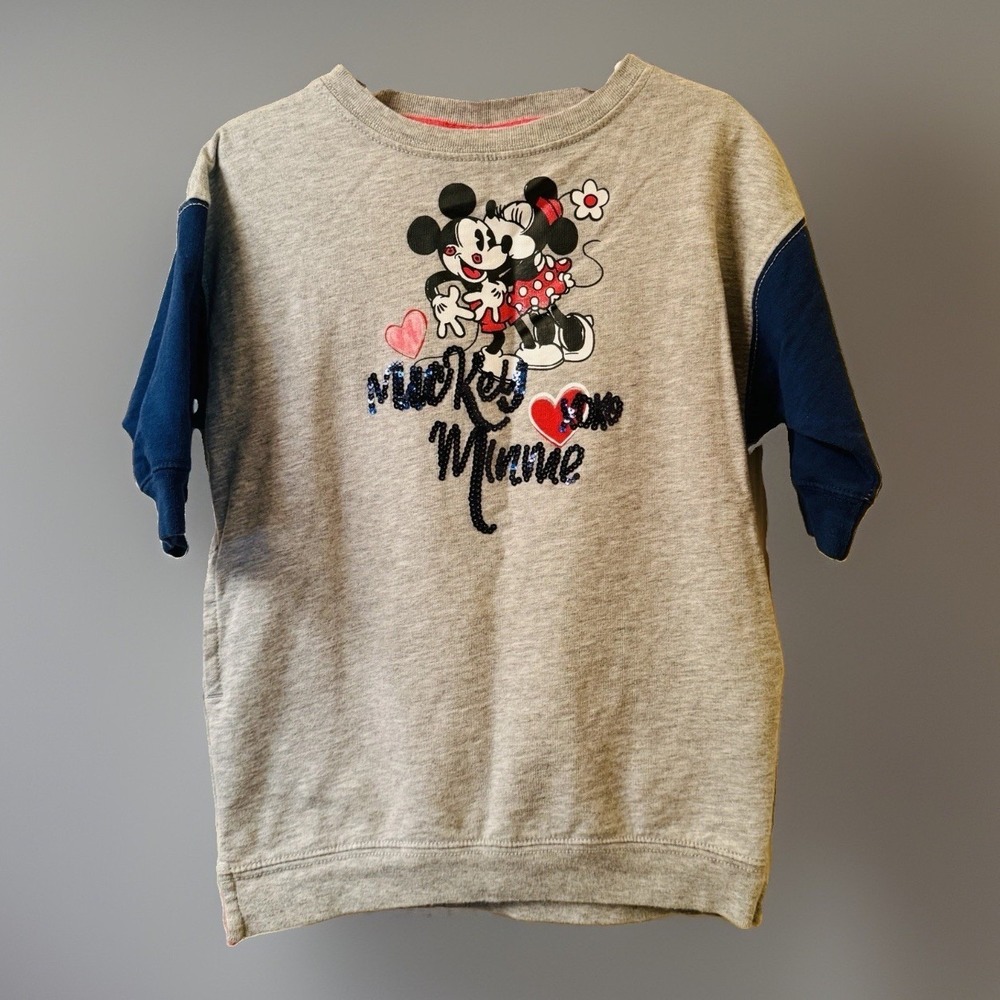 Disney Parks Mickey & Minnie Mouse Lovecard Sequin Top Shirt XXS 4 Authentic